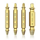 Kingsdun なめたネジはずしビット 壊れたネジ取り ドリルビットセット なめたネジ外し 潰れたネジ外し用 工具セット 4本組 HSS高速度鋼タイプ ステンレスネジ ナメたボルト M3～M12対応