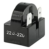 SODIAL 22オーム抵抗3ピン端子冷蔵庫PTCスタータリレー　黒