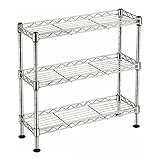 国華園 ミニ 3段 スチールラック 1個 パイプ径14mm 幅30×奥行12×高さ32cm クロムメッキ