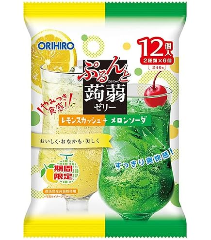 Amazon.co.jp: オリヒロ ぷるんと蒟蒻ゼリー レモンスカッシュ+メロン