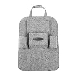 Sedeta 車用 収納 ポケット 大容量 車 シート バックポケット 多機能 カー 後部座席 収納バッグ 取り付け簡単 汎用サイズ ブラック 1個 (ライトグレー)