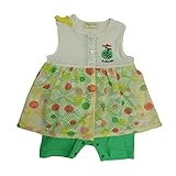 【SiShuNon/シシュノン】フルーツドットスカートロンパース ベビー服 子供服 女の子 フルーツ ドット 水玉 スカート ロンパース 80 8 グリーン