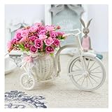 造花 かわいい カゴ 自転車タイプ 【猿express】 (紅いバラ)