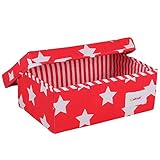 Minene Small Foldable Fabric Storage Box L32xW21xH12cmLinen Cosmetic Stationery Organiser with Flowe