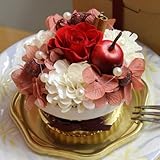fleurcocoオリジナル 枯れないお花のプチフラワーケーキ ストロベリーチョコレートS レッド
