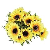 Foxnovo 10 "人工ひまわり花植物のホームdecoration-22花14 Leaves
