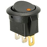 パーツExpress SPST自動車ラウンドロッカースイッチwith Amber LED 12 V