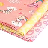 (クラウドベイビーズ) Cloudbabies オフィシャル商品 赤ちゃん・ベビー用 モスリンクロスセット (3枚入) 綿モスリン布 (ワンサイズ) (ピンク/イエロー)