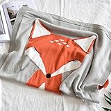 Kid 'sニットスロー毛布フォックスパターン幼児ベビーベッドSleepingカバーCrochet Blanket for Children and赤ちゃん昼寝またはPlaying 43.3 × 28