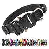 TSPRO プレミアムハンドル付き犬用首輪｜調節可・クイックリリース｜中型～大型犬用 (ブラック M)