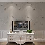 (ハンメロ)HANMEROのりなし壁紙 蝶 ビニールクロス グレー ナチュラル 1ロール（53cm×10m）