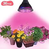 Juzihao 36W LED植物育成用ライト 12個LEDランプつき E27の口金 家庭菜園や室内栽培が可能のプラントライト