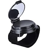 Oziral 自転車 アームミラー 自転車ミラー バーエンドミラー バックミラー バイクミラー スポーツミラー 戸外ミラー 手首装着 丸型 凸面 360°回転 広角 コンパクト 取り付け簡単 便利 ブラック