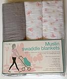 Lollypop Muslin Butterflies blankets Pink Gray Yellow by Manhattah Kids