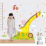 Korea Home Deco Huge 5.3' Ft (h) x 7.5' Ft (w) Giraffe Growth Chart Wall Decals for Kids Rooms, Nurs