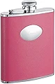 Visol VF1257 Visol Britney Hot Pink Leather Stainless Steel Hip Flask - 6oz