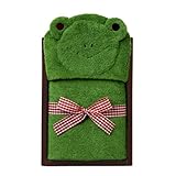 ミキハウス アニマル フード付バスタオル （ グリーン カエル 10-8914-560）