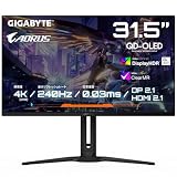 GIGABYTE AORUS ゲーミングモニター 31.5インチ 3840x2160 4K 有機EL OLED 240Hz 0.03ms HDR True Black 400 スピーカー内蔵 国内3年保証 FO32U2P