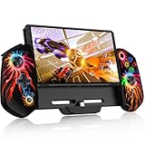 スイッチ コントローラー 7色RGBライト マクロ機能 携帯モード専用コントローラー for Switch グリップ コントローラージャイロ