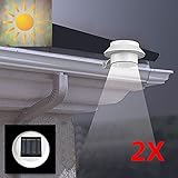 Uniquefire 2 x センサー内蔵で暗くなると自動点灯　防雨仕様　面倒な配線は一切不要 ソーラーLEDライト　玄関灯　門灯 （内蔵の電池)