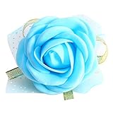 gloglowウェディング手首フラワーウェディング人工リボンローズ手首手Corsages花花嫁コサージュ装飾
