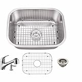Cahaba casc0042 23 – 7-16 X 17 – 3 - 4 18ゲージステンレススチールシングルボウルバーSink with Lowプロファイルプルアウトキッチン蛇口、ソープディスペ