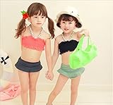 (韓国スタイル子供服) キッズ水着 キッズビキニ 可愛いSandy beachビキニセット 全2色 pink,90