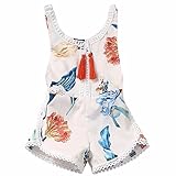 Dragon Honor ベビー服 ロンパース 新生児サイズ 子供服 キャミソール 女の子 ボディスーツ 赤ちゃん ユリの花 綺麗な穂 紗 夏用 可愛い (60（0-3ヶ月）)