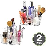 (Pack of 2 - Spinner) - mDesign Bathroom Vanity Countertop Lazy Susan Turntable Cosmetic Organiser f