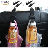 4パックCar Back Seat Headrestハンガーストレージオーガナイザー – 車カーバックシートフック – Prevent手ごろ、ハンドバッグ、コート、食料品バッグと水ボトルからSpill