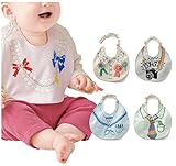 調整可能 お食事エプロン コットン ベビー スタイ よだれかけ ビブ 女の子 男の子向け（福袋5枚セット）出産祝い 贈り物