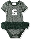 NCAA Michigan State Spartans子供用ガールズピンドットチュチュクリーパー、12ヶ月、グリーン