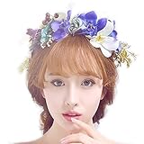 ボリュームたっぷり花冠★ウェディング/マタニティー/フラワーガール/ベビーキッズフォトに(Aブルーミックス,フリーサイズ) [並行輸入品]