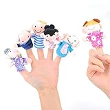 Haibei 赤ちゃんのおもちゃ 指人形 フィンガーパペット 6枚セット 布製 知育玩具 家族