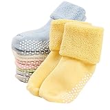 Vwu 6パックベビーアンチスリップソックス幼児用厚手コットンソックス0 – 3年