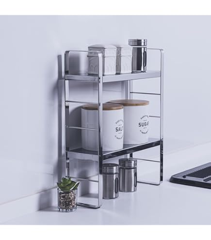 Amazon｜TUBASAN 公式ショップ ステンレス 調味料ラック 2段 スリム