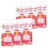 エリエール トイレットペーパー フラワープリント 25m×72ロール(12ロール×6パック) ダブル パルプ100% 優雅な花の香り 【ケー