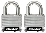 Master Lock Padlock Laminated Stainless Steel Lock 2 in. Wide 5SST (Pack of 2-Keyed Alike) [並行輸入品]