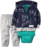 カーターズ ロンパース carter's 2016年春夏最新作 男の子用ネイビーブルドッグフード付きカーディガンジャケット上下3点セット (24month... [並行輸入品]