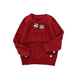 Pojour ベビー服 子供服 男の子ニットセーター 冬 防寒 かわいい無地トップス おしゃれ 暖かい 厚手 綿 ベビールームウェア 普段着 カジュアル 旅行 記念日 プレゼント 丸首