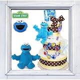 3段おむつケーキ「セサミストリート・クッキーモンスター」【出産祝い】【パンパース使用】-S