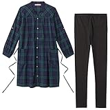 アビックス マミールナ マタニティパジャマ長袖 授乳口付き(ブラックウォッチ) M-L グリーン 平織・スムース 377485