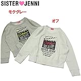 (ジェニィ)JENNI ミニ裏毛 ラメ入り ロゴ&総柄プリント 長袖トレーナー 120 モクグレー(031)