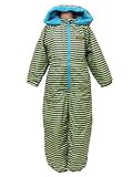 【b-47514/47536 男の子 女の子 ジャンプスーツ チェックorボーダー柄 ベビー 子供 キッズ スノーコンビ 雪遊び】1ボーダー 80