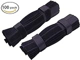 ceeyali 100パックブラック再利用可能なFasteningケーブルタイコードオーガナイザーのストラップワイヤ管理 ブラック Ceeyali_Cable Tie