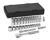 GearWrench 80568 30 Piece 3/8 Drive 12 Point SAE Standard and Deep Socket Set [並行輸入品]