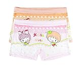 ツバメ--屋　可愛い 女の子用下着 赤ちゃん用肌着 トランクス ボクサー 女児 子供パンツ 短パン 動物 プリント ソフト 2枚組 (XXL, ハブール+オレンジ)