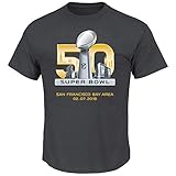 NFL Super BowlメンズSB 50 1 HL Tシャツ、チャコールヘザー、スモール