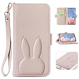 MAGICASE 適応 Xperia Ace II ケース 手帳型 Xperia Ace II SO-41B ケース 人気 SO-41B / so41b ケース 横置き機能 スマホケース エクスペリアAce II ケース 女性 おしゃれ 可愛い カード収納 動物 高級PUレザー 手作り 着脱しやすい 男女兼用 贈り物 (Xperia Ace II/SO-41b,5.5"),アプリコット