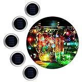 LEDフェアリーライトソーラー,ト蓋屋外ライトLEDの色を変更するソーラー光、ヴィンテージ防水ハンギングペンダントランタン庭、パティオ、屋外パーティー、ソロフェアリーストリングライト(5 pack) 